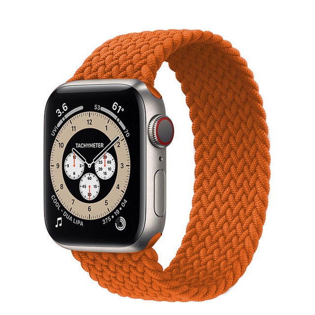 Braided Solo Loop For Apple watch band 44mm 40mm 38mm 42mm FABRIC Nylon Elastic belt bracelet iWatch series 3 4 5 se 6 strap