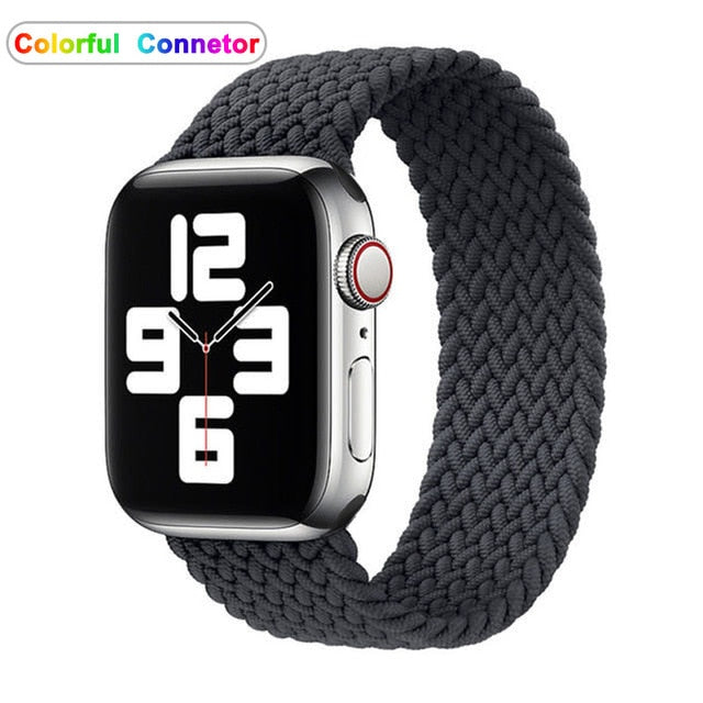 Solo Loop Nylon Fabric Strap for Apple Watch Band Braid 44mm 40mm 38mm 42mm Elastic Sports Bracelet for IWatch Series 6 SE 5 4 3
