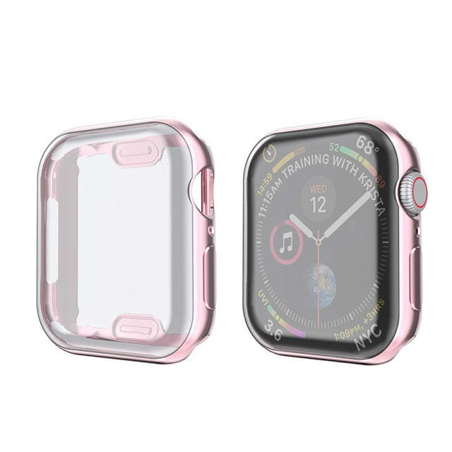 Watch Cover case For Apple Watch series 6 5 4 3 2 1 case 42mm 38m 40mm 44mm Slim TPU case Screen Protector for iWatch 6 5 4 44mm