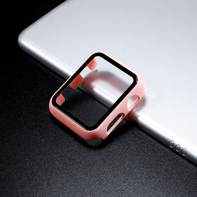 Glass+case For Apple Watch series 6 5 4 3 SE 44mm 40mm iWatch Case 42mm 38mm Screen Protector+cover apple watch Accessories