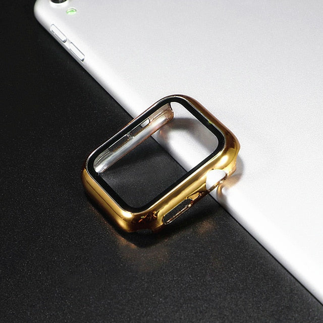 Glass+case For Apple Watch series 6 5 4 3 SE 44mm 40mm iWatch Case 42mm 38mm Screen Protector+cover apple watch Accessories
