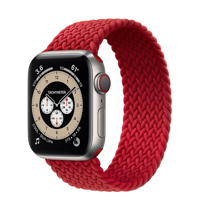 Braided Solo Loop For Apple watch band 44mm 40mm 38mm 42mm FABRIC Nylon Elastic belt bracelet iWatch series 3 4 5 se 6 strap