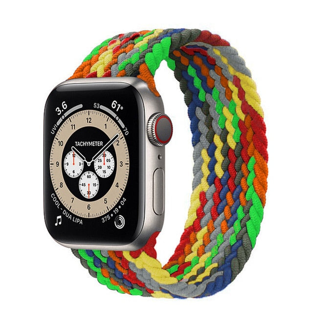 Braided Solo Loop For Apple watch band 44mm 40mm 38mm 42mm FABRIC Nylon Elastic belt bracelet iWatch series 3 4 5 se 6 strap