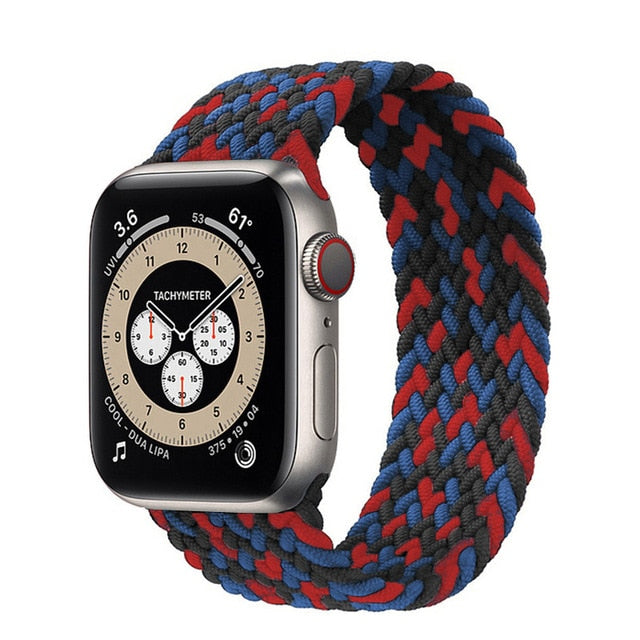 Braided Solo Loop For Apple watch band 44mm 40mm 38mm 42mm FABRIC Nylon Elastic belt bracelet iWatch series 3 4 5 se 6 strap