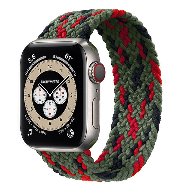 Braided Solo Loop For Apple watch band 44mm 40mm 38mm 42mm FABRIC Nylon Elastic belt bracelet iWatch series 3 4 5 se 6 strap