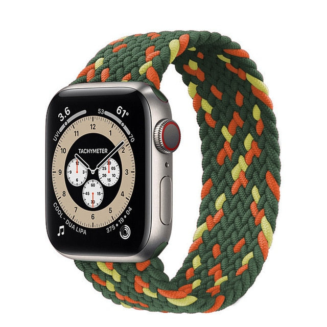 Braided Solo Loop For Apple watch band 44mm 40mm 38mm 42mm FABRIC Nylon Elastic belt bracelet iWatch series 3 4 5 se 6 strap