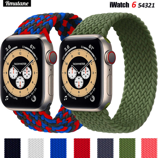 Braided Solo Loop For Apple watch band 44mm 40mm 38mm 42mm FABRIC Nylon Elastic belt bracelet iWatch series 3 4 5 se 6 strap