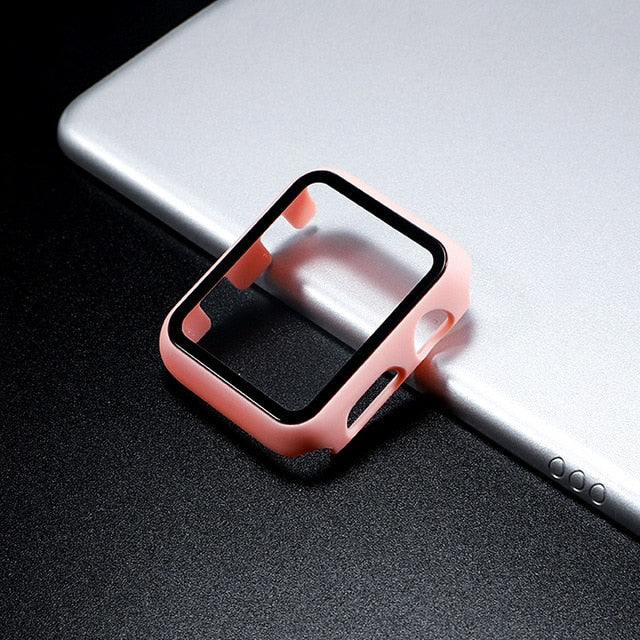 Glass+Cover For Apple Watch case 44mm 40mm 42mm 38mm iWatch case Accessorie bumper+Screen Protector Apple watch serie 3 4 5 6 SE