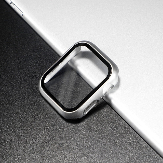 Glass+Cover For Apple Watch case 44mm 40mm 42mm 38mm iWatch case Accessorie bumper+Screen Protector Apple watch serie 3 4 5 6 SE