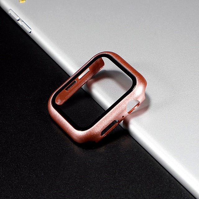 Glass+Cover For Apple Watch case 44mm 40mm 42mm 38mm iWatch case Accessorie bumper+Screen Protector Apple watch serie 3 4 5 6 SE