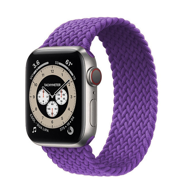 Braided Solo Loop For Apple watch band 44mm 40mm 38mm 42mm FABRIC Nylon Elastic belt bracelet iWatch series 3 4 5 se 6 strap