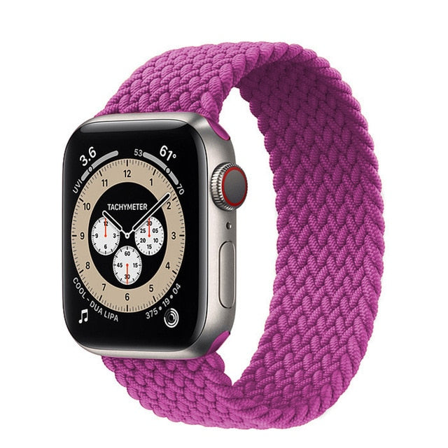 Braided Solo Loop For Apple watch band 44mm 40mm 38mm 42mm FABRIC Nylon Elastic belt bracelet iWatch series 3 4 5 se 6 strap