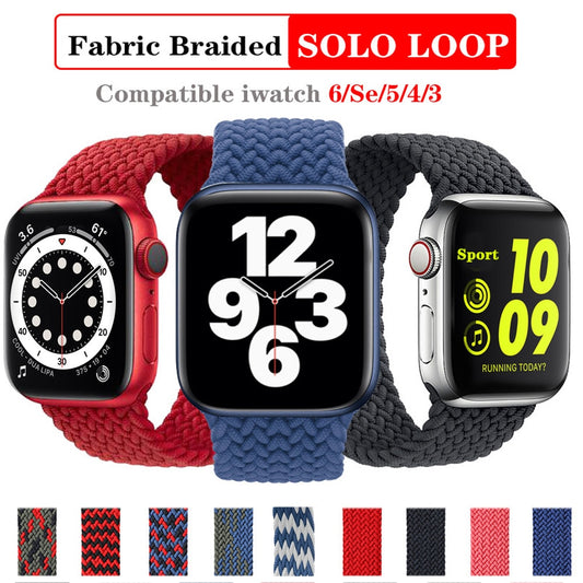 Solo Loop Nylon Fabric Strap for Apple Watch Band Braid 44mm 40mm 38mm 42mm Elastic Sports Bracelet for IWatch Series 6 SE 5 4 3