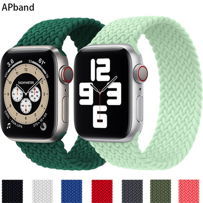 Braided Solo Loop For Apple Watch band 44mm 40mm 42mm 38mm Fabric Nylon Elastic Belt Bracelet iWatch Series 3 4 5 SE 6 Strap