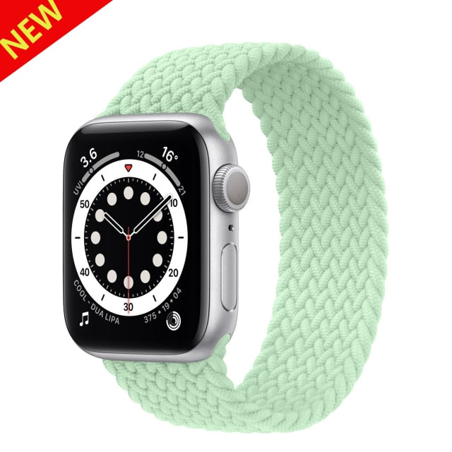 Braided Solo Loop For Apple watch band 44mm 40mm 38mm 42mm FABRIC Nylon Elastic belt bracelet iWatch series 3 4 5 se 6 strap